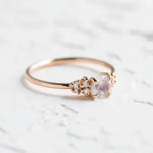 Gold engagement ring with moonstone DARLEEN Thumbnail