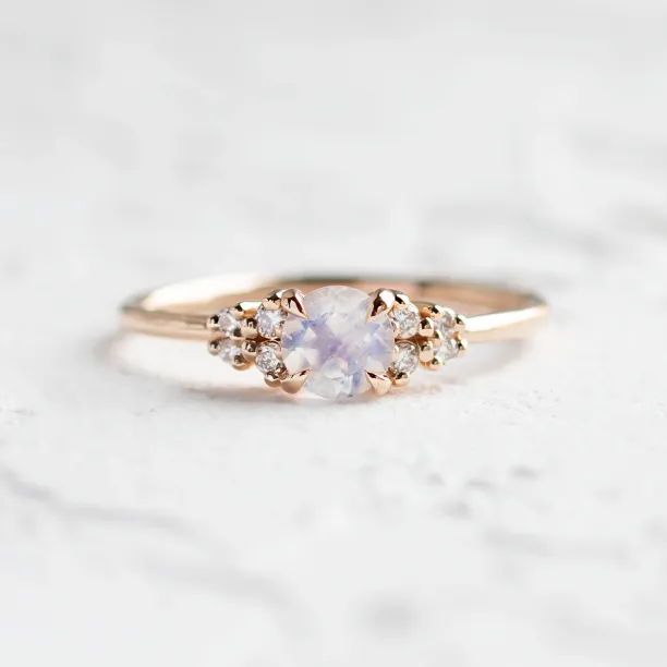 Gold engagement ring with moonstone DARLEEN Image