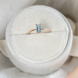 Gold ring with blue topaz CONSTANCE Thumbnail