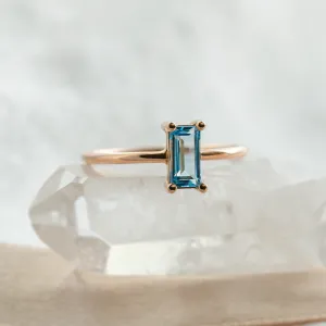 Gold ring with blue topaz CONSTANCE Thumbnail