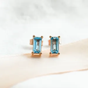 Gold jewellery set with blue topaz GENEVA Thumbnail