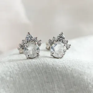 Gold earrings with moonstone and diamonds MONY