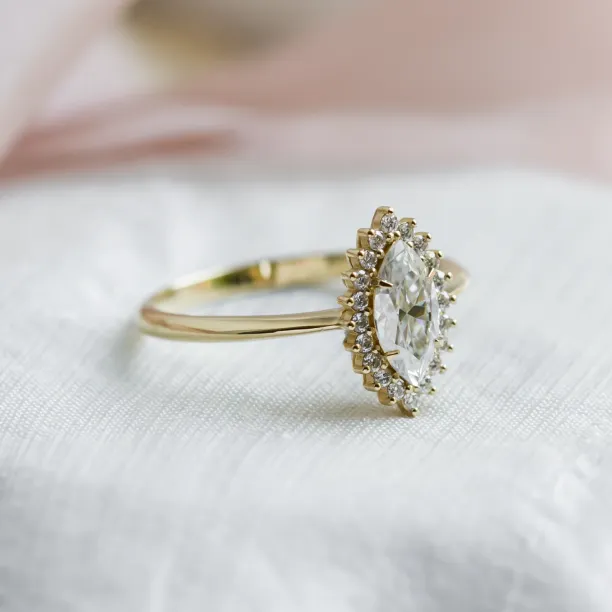 Halo engagement ring with marquise diamond JULIA Image