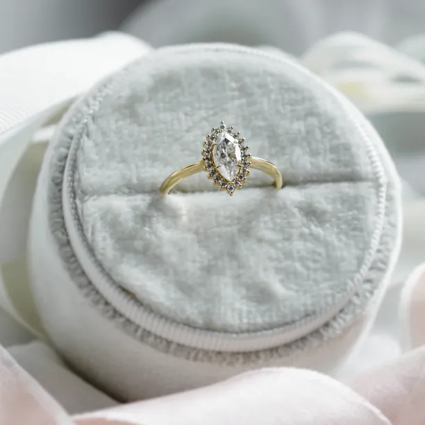 Halo engagement ring with marquise diamond JULIA Image