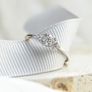 Gold engagement ring with pavé diamonds BIRDIE Thumbnail
