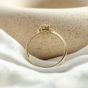 Gold engagement ring with pavé diamonds BIRDIE Thumbnail