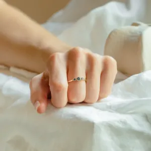 Gold ring with three salt and pepper diamonds SOARIS Thumbnail