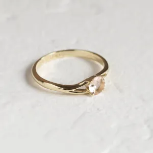 Delicate gold ring with morganite ROSALIS Thumbnail