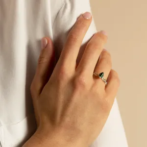 Rolling ring with pear moissanite BRIGITA Thumbnail