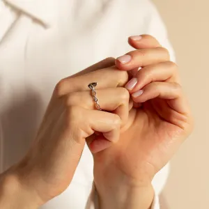 Rolling ring with pear moissanite BRIGITA Thumbnail