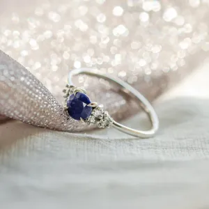 Gold ring with central lapis lazuli and diamonds ROYAL Thumbnail