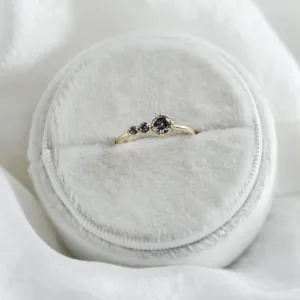 Gold ring with salt and pepper diamond SUE Thumbnail