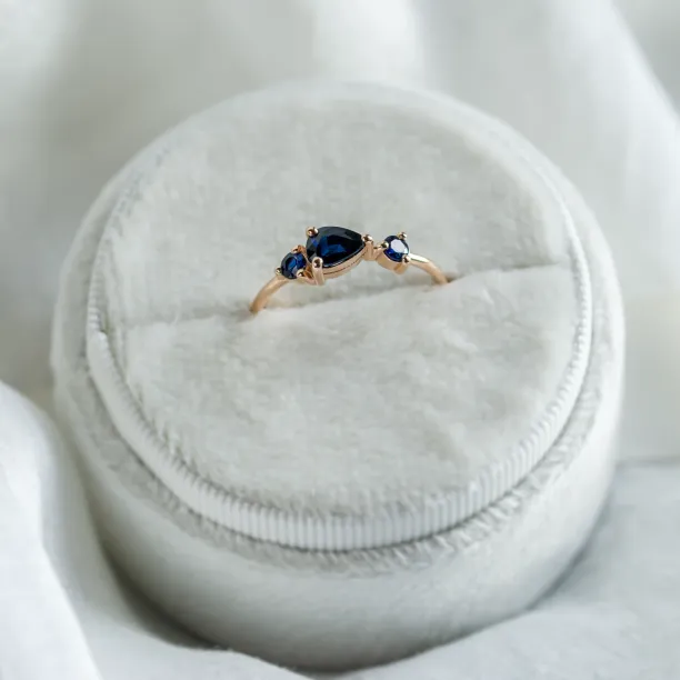 Gold ring with blue sapphires SKYLER Image