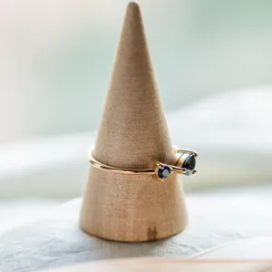 Gold ring with blue sapphires SKYLER Thumbnail