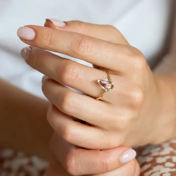 Gold ring with ametrine in kite shape ADELE Image