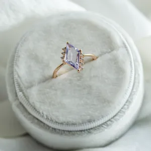 Gold ring with natural violet sapphire MONA Thumbnail