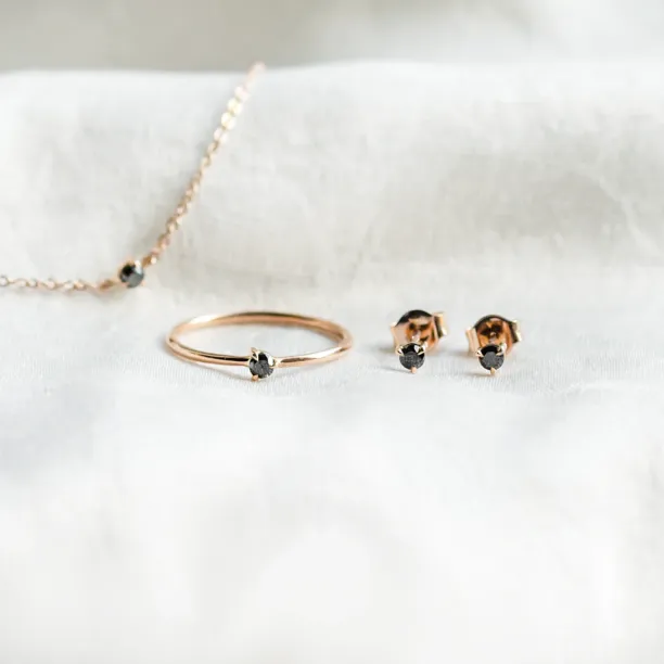 Minimalist jewelry collection with black diamond DUNCAN Image
