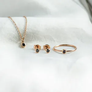 Black diamond in gold jewelry collection DARCY