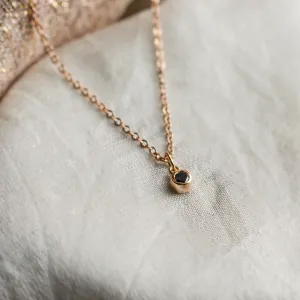 Gold bezel necklace with black diamond BLAKELEY Thumbnail