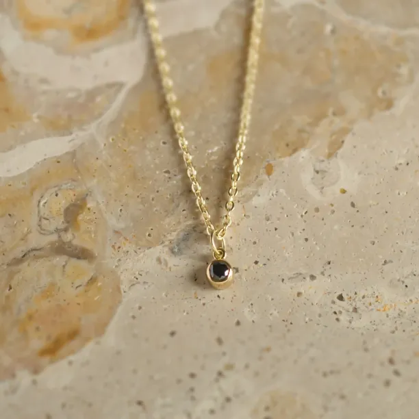 Gold bezel necklace with black diamond BLAKELEY Image
