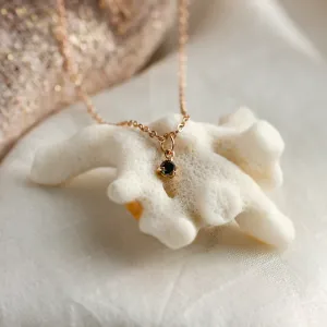 Minimalist necklace with black diamond CALIBAN Thumbnail