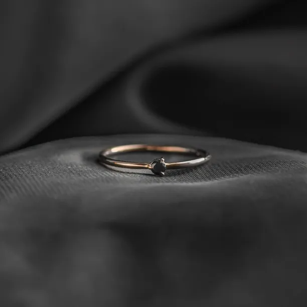 Martini ring with black diamond CAREY Image