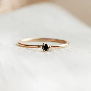 Martini ring with black diamond CAREY Thumbnail