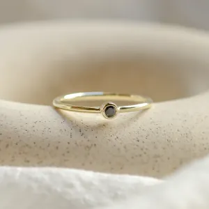 Minimalist ring with black diamond BLAIZE Thumbnail