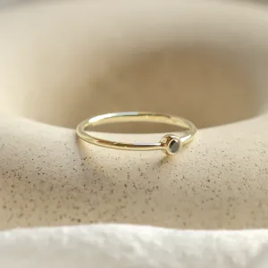 Minimalist ring with black diamond BLAIZE Thumbnail