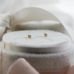 Basic earrings with salt and pepper diamonds KIKI Thumbnail