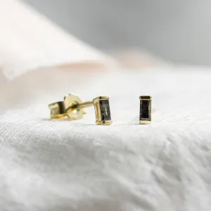 Minimalist earrings with gray diamonds RICKY Thumbnail