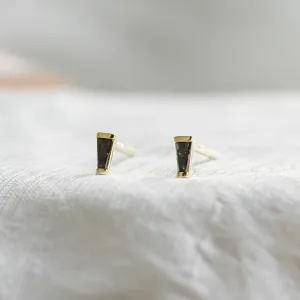 Earrings with tapered baguette salt and pepper diamonds GIGI Thumbnail