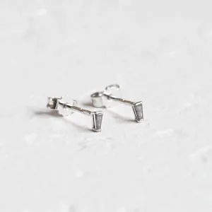 Earrings with tapered baguette salt and pepper diamonds GIGI Thumbnail