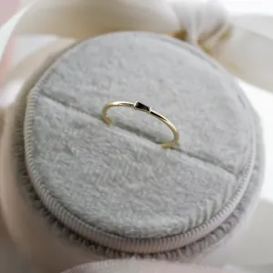 Gold ring with tapered baguette gray diamond GERRY Thumbnail