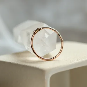 Gold ring with tapered baguette gray diamond GERRY Thumbnail
