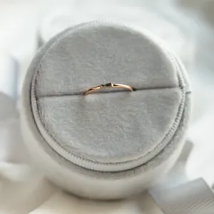 Gold ring with tapered baguette gray diamond GERRY Thumbnail