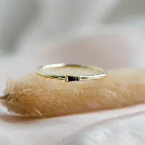 Gold ring with tapered baguette gray diamond GERRY Thumbnail