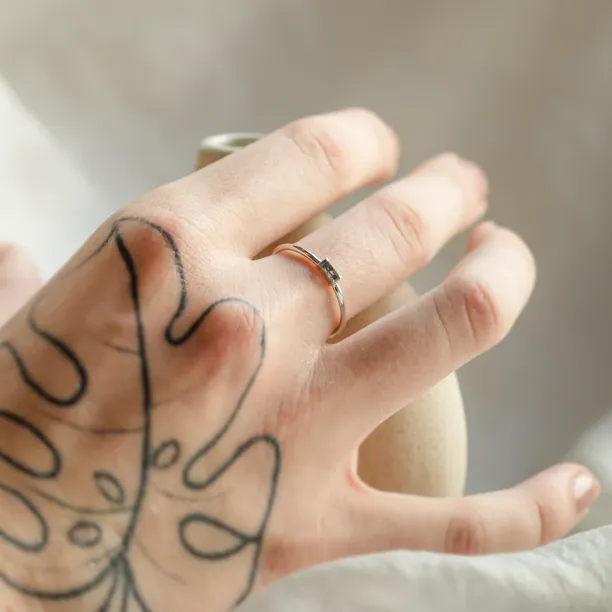 Ring in art deco style with salt'n'pepper diamond RODEO Image