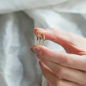 Gold ring with baguette salt'n'pepper diamond TORRE Thumbnail