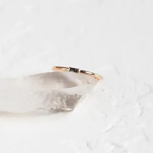 Gold ring with baguette salt'n'pepper diamond TORRE Thumbnail
