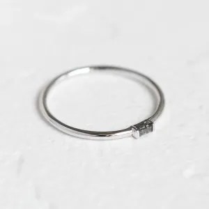 Gold ring with baguette salt'n'pepper diamond TORRE Thumbnail