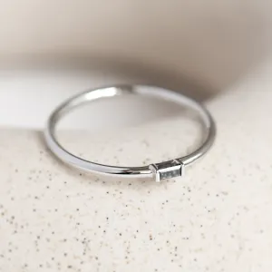 Gold ring with baguette salt'n'pepper diamond TORRE Thumbnail