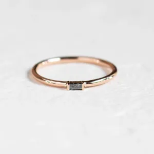 Gold ring with baguette salt'n'pepper diamond TORRE Thumbnail