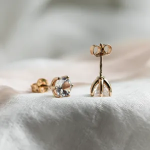 Stud earrings with white moonstone JULIET Thumbnail