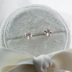 Stud earrings with white moonstone JULIET Thumbnail