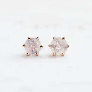 Stud earrings with white moonstone JULIET