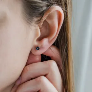 Stud earrings with blue topaz DENIM Thumbnail