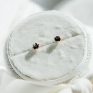 Stud earrings with blue topaz DENIM Thumbnail