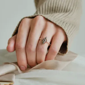 Gold engagement set with salt and pepper diamonds SOPHIE Thumbnail