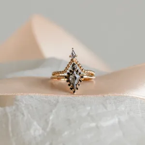 Gold engagement set with salt and pepper diamonds SOPHIE Thumbnail